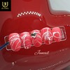 Red Drawing Handmade Nail Tips - Long Round / 레드드로잉