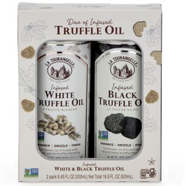 La Tourangelle White Truffle Oil & Black Truffle Oil Set, Gift Box, 8.45 Fl Oz each (Set of 2)