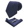 Jemygins Men’s Wedding Ties and Handkerchiefs - Plain Set with
