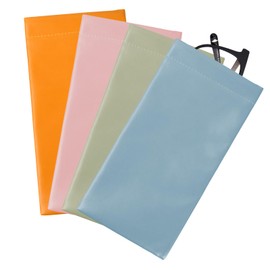 Culinavog Pack of 4 Soft Glasses Case, Portable Sunglasses Case, Soft PU Leather Protective Case, Soft Jewellery Organiser Bags, PU Glasses Bag for Pouch Bag, Protection, Holiday