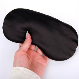 Silk blackout blindfold sleep mask black 3ea
