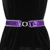 Allegra K Women Thin Elastic Waist Belt Sequin Decor Stretchy