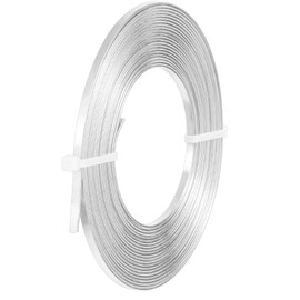 5 m Long Aluminium Wire 3 mm, Flexible Aluminium Wire for Crafts, Jewellery Making, Silver Flat Edging Wire, Tarnish-Resistant Jewellery Wire for DIY Jewellery Making