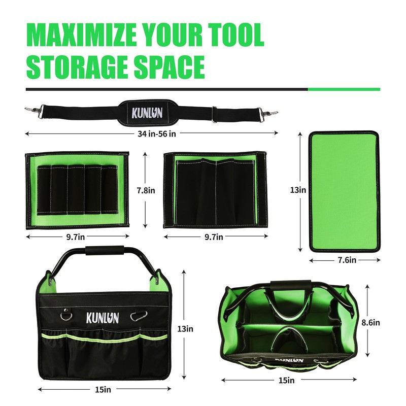 17-Inch Open Top Tool Bag, Electrician Tool Bag, Tool Tote