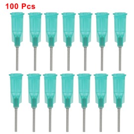 Moicstiy 100 Pack Blunt Tip Dispensing Needle with Luer Lock 0.5 Inch 18 Ga (Green)