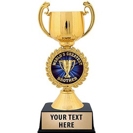 Crown Awards Worlds Greatest Brother Trophy, 7 1/4" Gold World's Greatest Brother Award 1 Pack