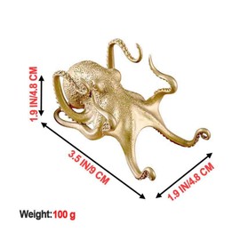 JSBWSFA 1 Pcs Octopus Mobile Phone Holder Multifunctional Octopus Holder Phone Stand Pen Holder Octopus Statue Animal Sculpture Collectibles Desk Decor Ornaments (Golden)
