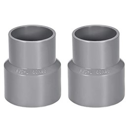 sourcing map PVC DWV Reducing Coupling Schedule 40 Gray 40mm x 50mm Socket 2Pcs