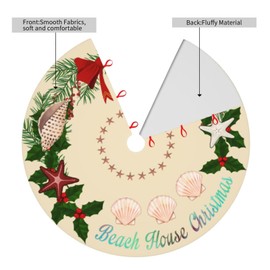 Beach House Christmas Summer Christmas Tree Skirt Decorations in July Decor Merry Xmas Trees Skirts Christmas Party New Year Decorations Ornaments Decor Mat for Tree 30"
