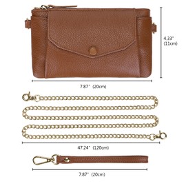 YALUXE Genuine Leather Crossbody Bags for Women Wristlet Handbag Cellphone Purse