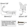 sourcing map 5pcs Wall Mounted Robe Hook Zinc Alloy Butterfly