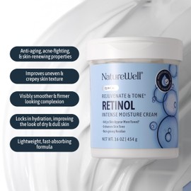 NATURE WELL Clinical Rejuvenate & Tone Retinol Intense Moisture Cream 2.0 for Face, Body, & Hands, Anti-Aging, Targets Discoloration, Wrinkles, Sun Damage, Crepey, & Sagging Skin, 16 Oz