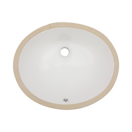 Undermount Bathroom Sink Oval - Fulorni 19"x16" Bathroom Vessel Sink Oval Shape White Porcelain Ceramic Under Counter Vanity Lavatory Bath Sink Basin with Overflow