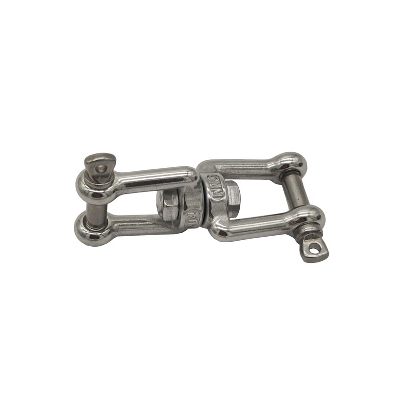 10Pcs M5 Double Swivel Eye Hook, 304 Stainless Steel Jaw