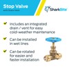 SharkBite 1/2 Inch Stop Valve with Drain and Vent, Push