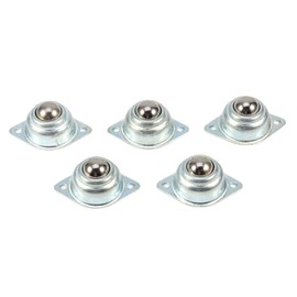 Pack of 5 Metal Castors for Furniture Steel Universal Small Flat Furniture Castors with 2 Holes Load Bearing 15 kg