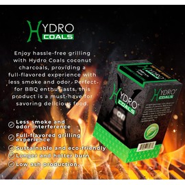 Hydro Coconut Charcoal - Ultimate Grilling & BBQ Experience with Cubes Made of Coconut Shell, Long-Lasting Odorless Charcoal - (1 KG)