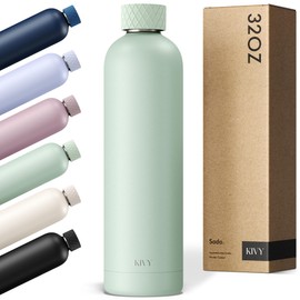 KIVY 32oz Stainless Steel Insulated Water Bottle - Leak Proof, Keeps Cold Up to 24 Hours, Hot Up to 18 Hours - 1 Liter Capacity, Premium Insulation, Leakproof Lid