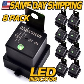 HD Switch (8 Pack) Relay fits Scag 483013 w/ DIODE - Weather Proof & LED Indicator Upgrade