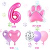 Yoehlon Pink Dog Paw Birthday Balloons, 12 PCS, Paw Print