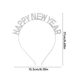 CHEERYMAGIC Happy New Year Headband 2024,Sparkly Rhinestone New Year Tiara New Year Eve Hair Hoop New Year Hair Accessories New Year Eve Party Supplies A4XNFG