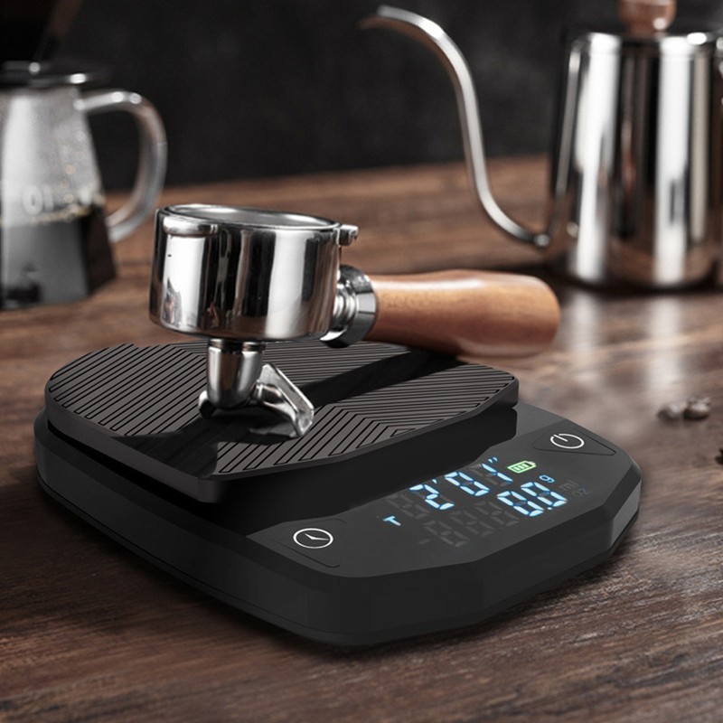 Digital Coffee Scale Rechargeable Clear Display Digital Food Scale with