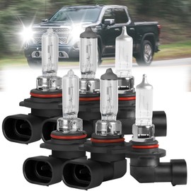 Fit for GMC Sierra 2003-2006 Halogen Headlight Bulbs,9005/HB3 High Beam + 9006/HB4 Low Beam + 9145/H10 Fog Light Halogen Light Bulb Combo Replcement Bulb Kit, Plug and Play,Warm White,Pack of 6