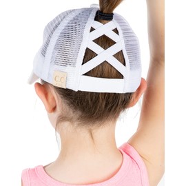 Funky Junque - Gorra de béisbol para niña, Blanqueado, Talla única
