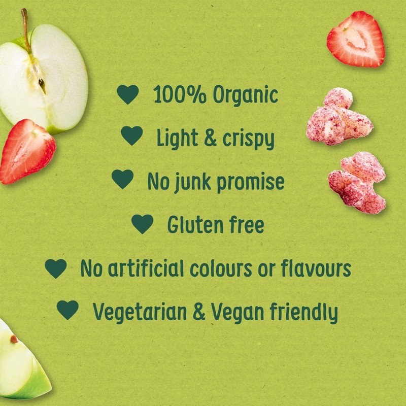 Organix Strawberry & Apple Puffcorn Organic Finger Food Toddler Snack