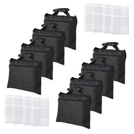 Sandbags 8 Packs, Sandbag Weights for Backdrop Stand Sandbags, SandBag for Weight, Weight Bags with Zipper and Buckle Straps for Support Heavy Duty Light Stand