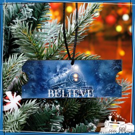 Vercraft 24 Pack Express Christmas Decorations The Polar Round Trip Train Tickets Ornaments Christmas Believe Blue Train Tickets Holiday Polar Party Gifts Favors Christmas Tree Hanging Decoration