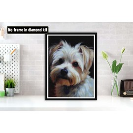 Bimkole DIY 5D Diamond Painting Kits Accessories White Dog Animal Diamond Painting Kit Full Round Drill Painting by Numbers Painting Embroidery Cross Stitch Diamond Decoration 30 x 40 cm