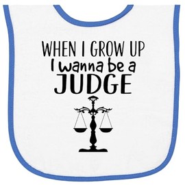 inktastic Future Judge Law Scale Baby Terry Cloth Bib White and Royal 397f7