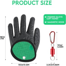 Fishing Gloves for Men, Hunting Gloves, Fishing Accessories, Waterproof and Non-Slip, Ideal for Fishing Predatory Fish, High-Quality Rubber with Shockproof Latex, Black