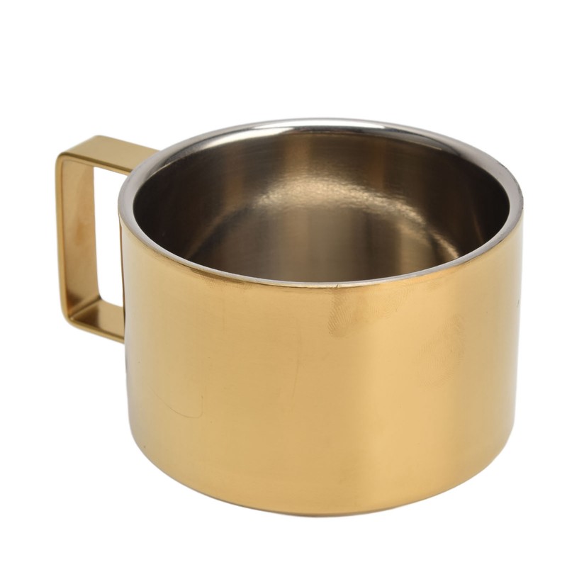 Coffee Cup Gold Fashionable Design Wearable Convenient Practical Stainless Steel