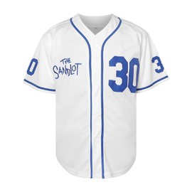 The Sandlot Benny The Jet Rodriguez 30 Movie Baseball Jersey for Men S-XXXL Stitched (X-Large, White)