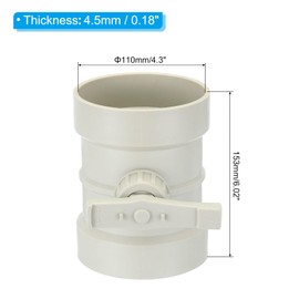 PATIKIL 4.3" HVAC Duct Manual Volume Damper, 2 Pack PP Adjustment Flame Retardant Airflow Backdraft Damper Control for HVAC Air Balancing System, Beige