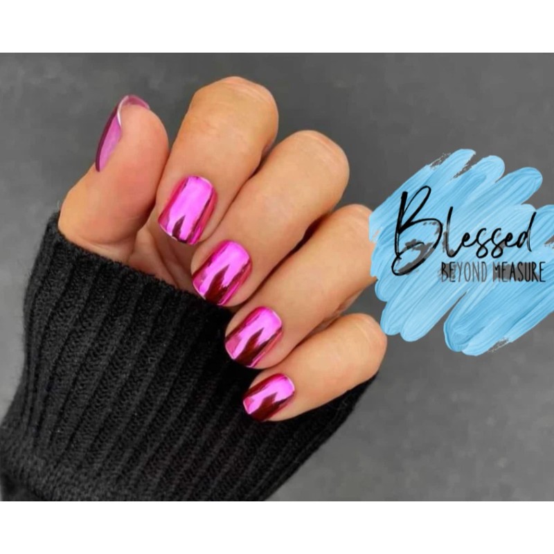 Red Aspen Press 0n Nails~Dance the Night Away, Darby~Pink Chrome~Short