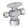 Eastman Quarter-Turn Dual Outlet 3-Way Stop Valve, 3/8 x 1/4