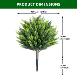 GarveeHome 25.5" Artificial Topiary Tree with Ground Spike,Artificial Cypress Topiary Plant with Ground Stake for Indoor and Outdoor Decor, Set of 2