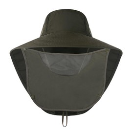 Men Sun Hat Neck Flap Outdoor UPF50+ Mesh Sun Hat Wide Brim Fishing Hat with Neck Flap Quick Dry Safari Boonie Hats Fisherman Hat Womens Outdoor Hat Mesh Sun Hat for Women Men Camping Summer Beach Hat