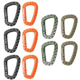 CYNOSURETECH 10 Pieces Plastic Carabiners, D-Shaped Carabiners, Portable Carabiners, Backpack Hanging Buckles, Suitable For Mountaineering, Camping, Water Bottle, Backpack Hanging Buckles