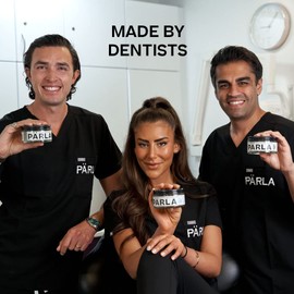 PÄRLA Original Toothpaste Tablets with Fluoride | 62 Tabs, 1 Month Supply | Eco-Friendly Bites in Sustainable Packaging | Peppermint Flavour | Natural Whitening, Gluten Free & Vegan | Refillable Jar