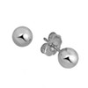 14k Real White Gold Stud Ball Earrings W/Gold Friction Backs