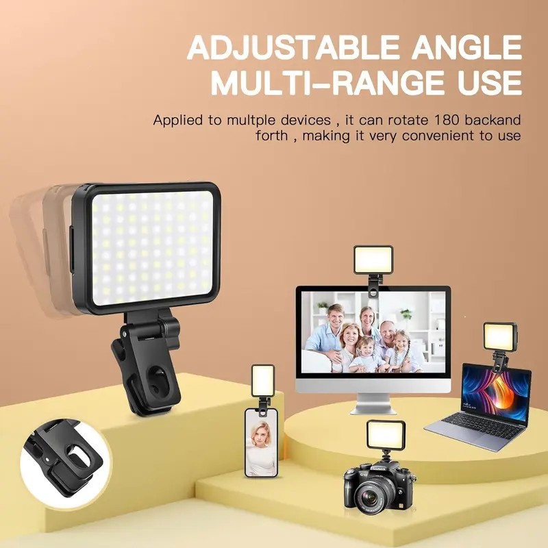 Rechargeable Selfie Ring Light with 3 Modes, 5 Brightness Levels