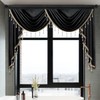 ELKCA Luxury Black Velvet Curtain Valances for Living Room with