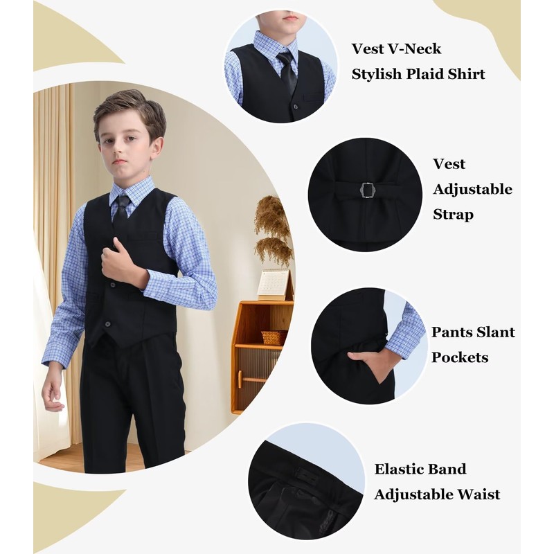 Boys Suits Size 14 Kids Black Suits for Boys Dress