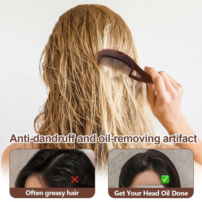 HQRKOTM Pack of 2 Dandruff Comb for Clean Scalp, Refreshing