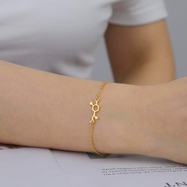 TEAMER Adrenaline Energy Molecule Bracelet Adrenaline Lovers Chemists Science Enthusiasts Jewellery for Women Men, Stainless Steel