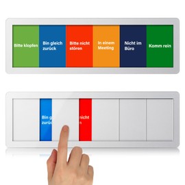 Office Door Sign 6 Options Please Do Not Disturb, In A Meeting, Not In The Office, Come In, Am Right Back, Please Knock Signs With Sliding Function